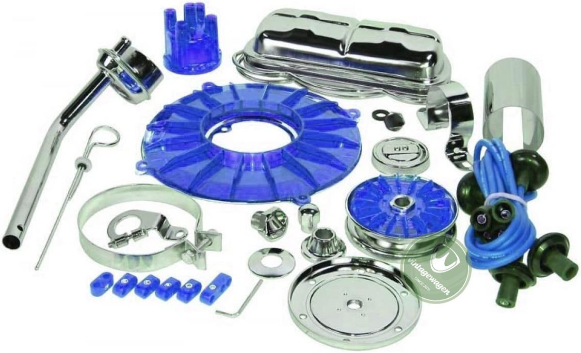 Kit Cromado Colorido Completo Motor, Azul, Empi 00-8654-0 | Fusca 1949-96, Kombi 1950-05 SKU: 00-8654-0