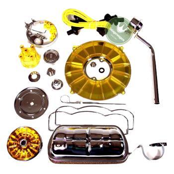 Kit Cromado Colorido Completo Motor, Amarelo, Empi, Amarela 00-8655-0 | Fusca 1949-96, Kombi 1950-05 SKU: 00-8655-0