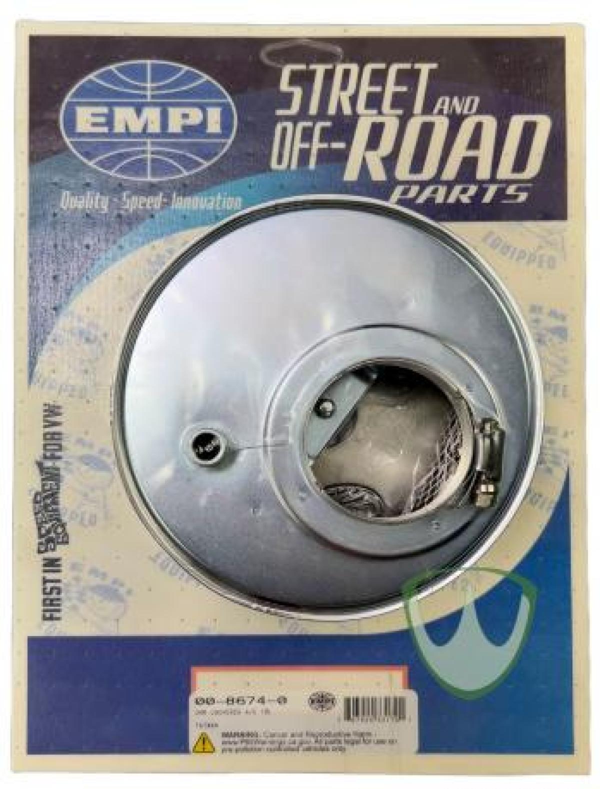 Filtro Ar Redondo Aletado Cromado, Empi 00-8674-0 | Fusca 1949-96, Kombi 1950-05 SKU: 00-8674-0