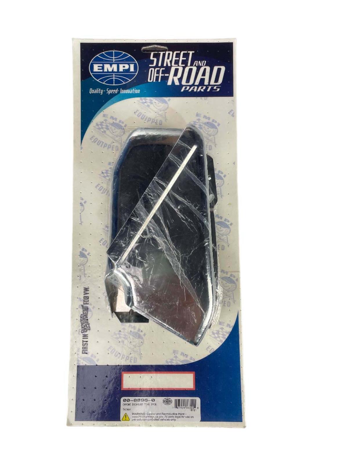 Kit Chapa Redirecionador Capela Deslocada Cromada, Empi 00-8896-0 | Fusca 1949-96, Kombi 1960-05 SKU: 00-8896-0