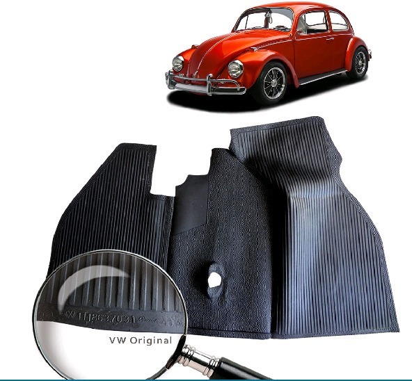 Tapete De Borracha, Dianteiro, 1960-73, Original Vw, Preta 113863703a | Fusca 1960-73 SKU: 113863703A