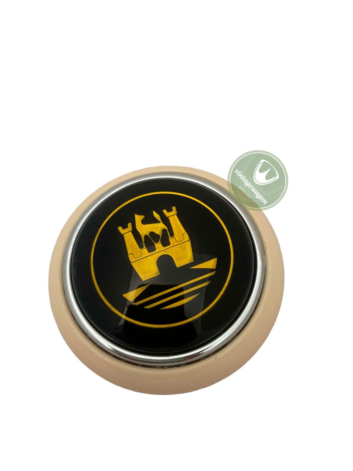 Botão Buzina Kombi, 1955-75, Marfim + Emblema Dourado 211415669ig | Kombi 1955-75 SKU: 211415669IG