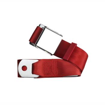 Cinto De Segurança Com Fivela Cromada Aviação, Retrobelt, 2 Pontos Vermelho Claro 60 Pol 152 Cm, 60 Pol (152 Cm) 258-brd-60 | Fusca 1949-96, Kombi 1950-14