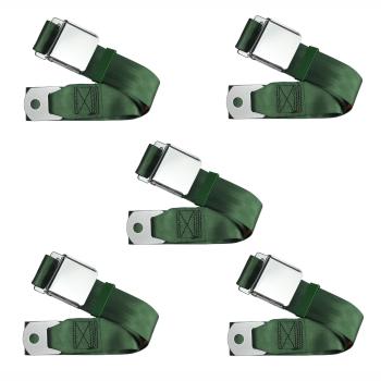 Kit De Cinto De Segurança Com Fivela Cromada Aviação, Retrobelt, 2 Pontos Verde / 60 Pol (152 Cm) 258-dkg-60-5 | Fusca 1949-96, Kombi 1950-14