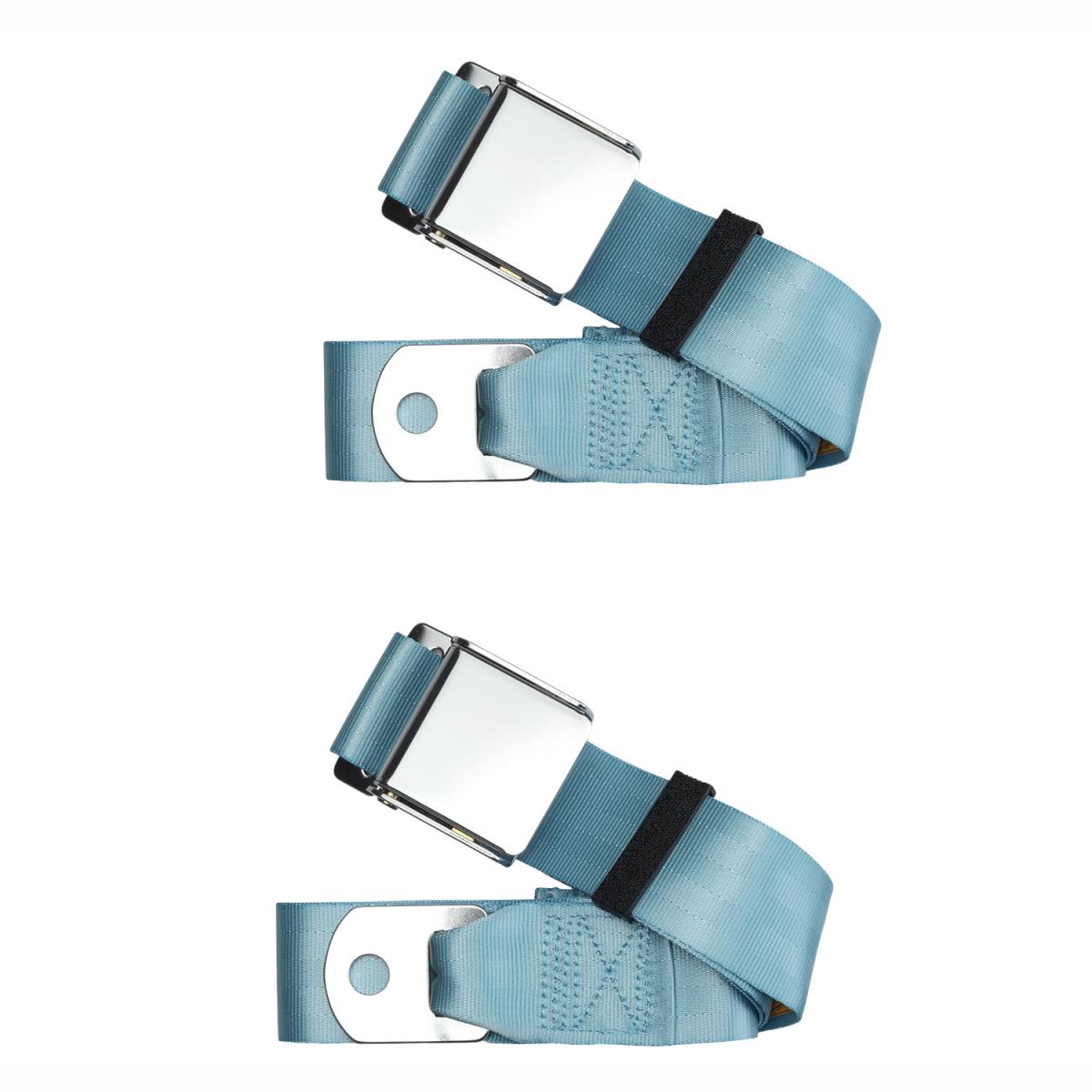 Par De Cinto De Segurança Com Fivela Cromada Aviação, Retrobelt, 2 Pontos Azul-pó / 60 Pol (152 Cm), Azul Pó /  258-pdb-60-2 | Fusca 1949-96, Kombi 1950-14 SKU: 258-PDB-60-2