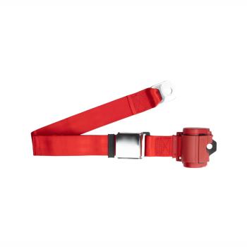 Kit De Cinto De Segurança Com Fivela Cromada Aviação, Retrobelt, Retrátil 2 Pontos Vermelho-claro, Vermelho Claro 259-brd-5 | Fusca 1949-96, Kombi 1950-14 SKU: 259-BRD-5